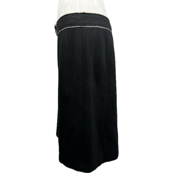 Ann Taylor 100% Wool Black Bow Detail Women' Skirt Sz 8 Lined horsehair fringe - Picture 3 of 8